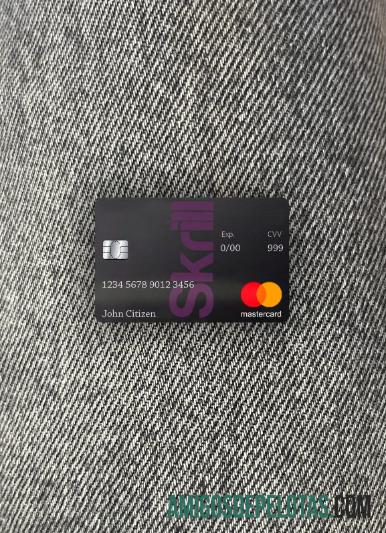 para download Modelo de cartão de débito Skrill Mastercard em formato PSD, Photolook totalmente editável